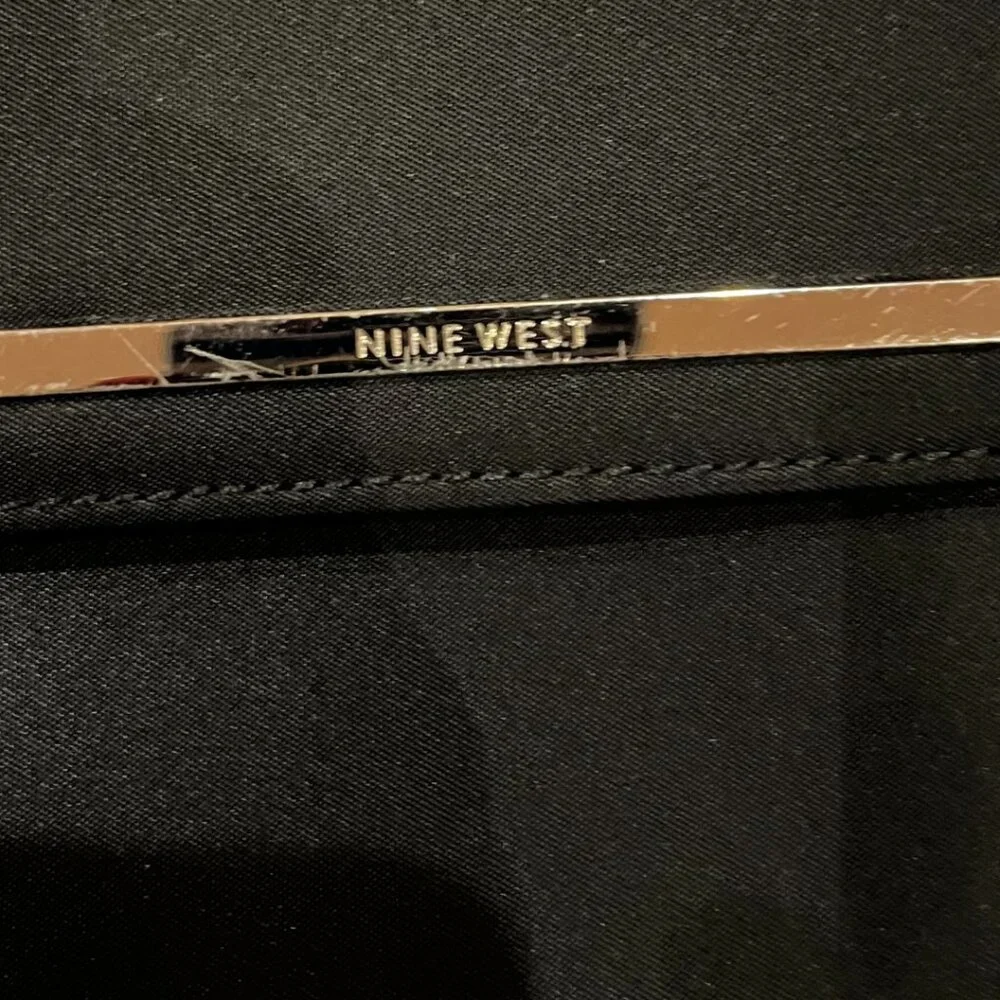 Nine West Black Laptop Tote Bag - Zippered Work Purse Travel-Friendly, 12x15x4